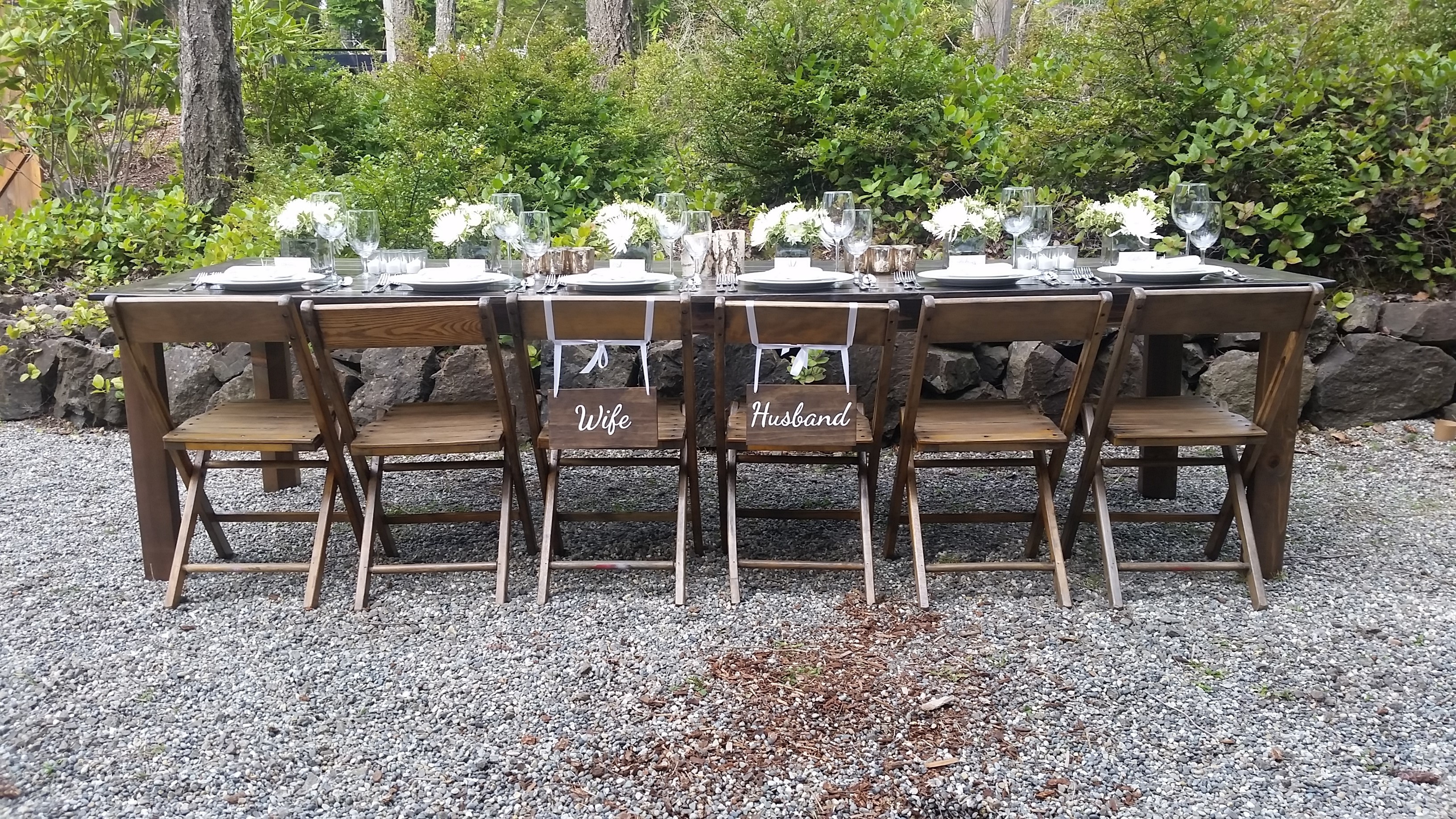 rent wood tables for wedding